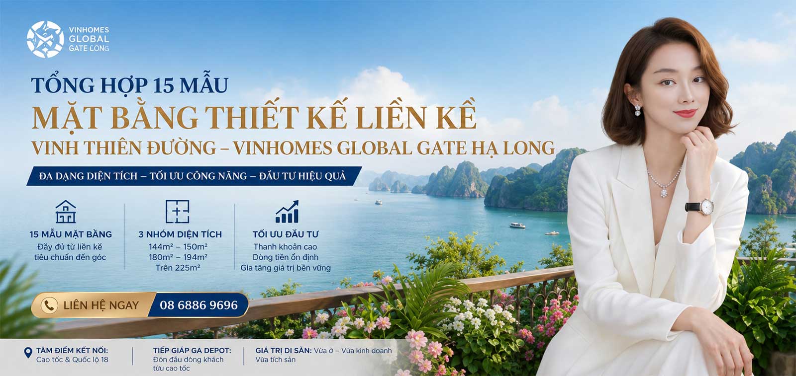 Ảnh bìa tổng hợp 15 mẫu mặt bằng thiết kế liền kề Vịnh Thiên Đường dự án Vinhomes Global Gate Hạ Long, tư vấn chuyên sâu bởi Ninh Hương 0868869696