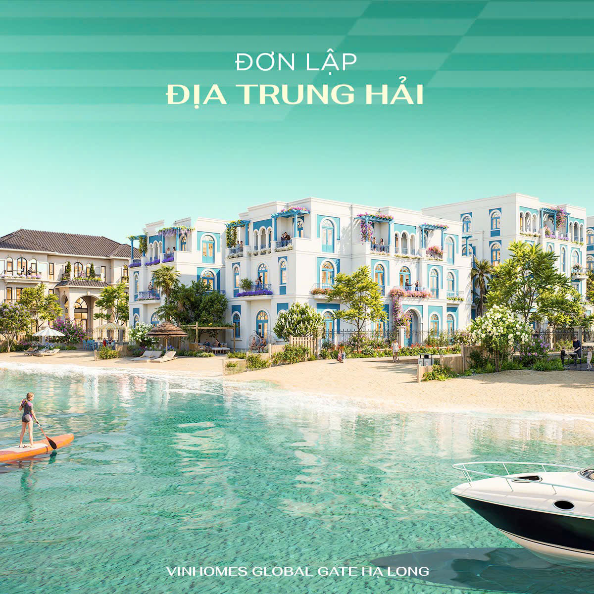 Biệt thự đơn lập phong cách Địa Trung Hải tại Vinhomes Global Gate Hạ Long với bãi biển riêng và không gian nghỉ dưỡng cao cấp