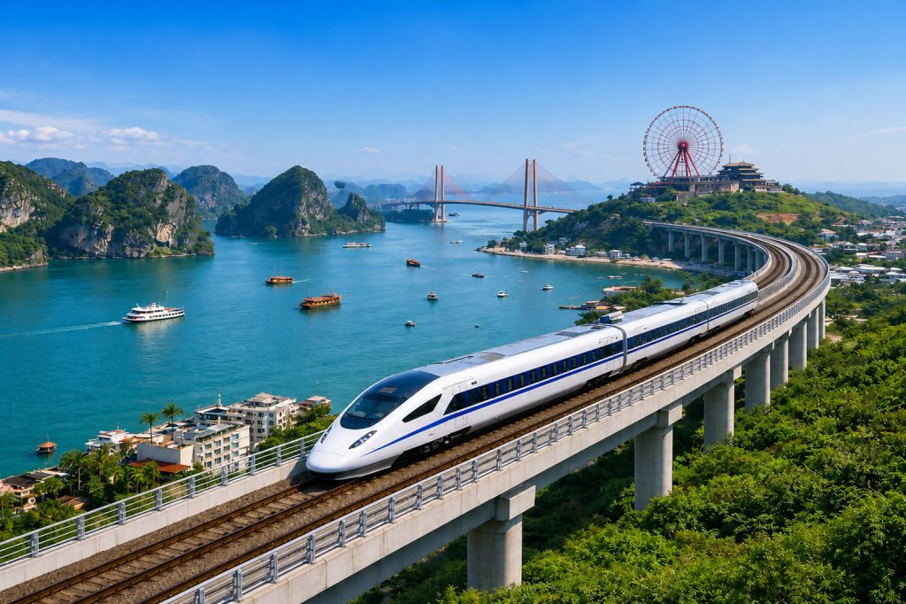 Tàu cao tốc Vinspeed 350km h kết nối Hà Nội đến Vinhomes Global Gate Hạ Long chỉ 23 phút di chuyển